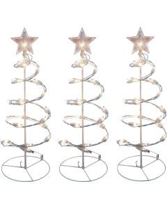 J Hofert 24 In. Incandescent Shimmering Spiral Tree Pathway Marker Light Set (2 per set)