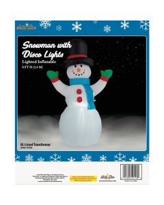 Brite Star 8 Ft. Snowman with Disco Lights Airblown Inflatable