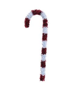 F C Young 48 In. Red & Opal Tinsel Candy Cane