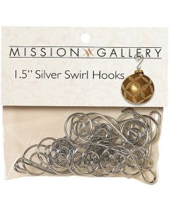 Gerson 1-1/2 In. Silver Swirl Ornament Hooks (24-Pack)