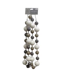 Youngcraft 6 Ft. White, Champagne, & Silver Glitter Ball Garland