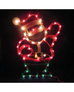 J Hofert 17.5 In. Pre-Lit Waving Santa Plaque with 43 Lights