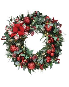 Claudette 30 In. 5-Bulb Warm White LED Prelit Wreath