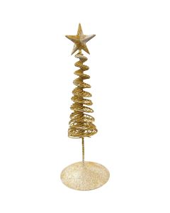 9 In. Champagne Gold Spiral Wire Christmas Tree