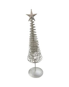 9 In. Silver Spiral Wire Christmas Tree