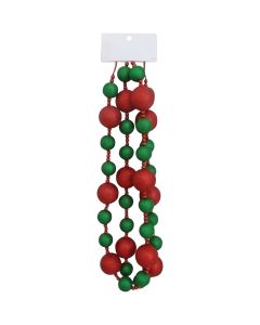 Youngcraft 6 Ft. Green & Red Glitter Ball Garland