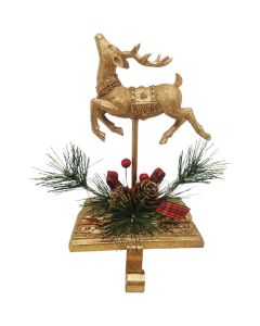 1-Stocking Resin Mantle Gold Vixen Stocking Holder