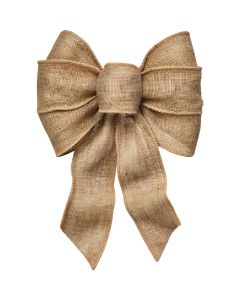 Holiday Trims 7-Loop 8.5 In. W. x 14 In. L. Natural Burlap Wired Christmas Bow