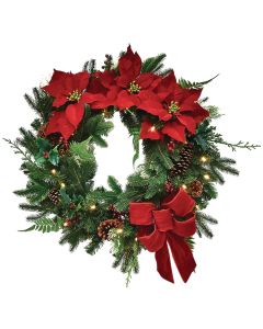 Georgian Manor 24 In. 35-Bulb Warm White LED Prelit Wreath