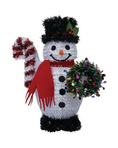 Youngcraft 9 In. x 5 In. x 12 In. Tinsel Snowman Tabletop Holiday Decoration