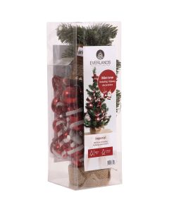 Everlands Imperial 2 Ft. Mini Christmas Tree with Red Colored Ornaments