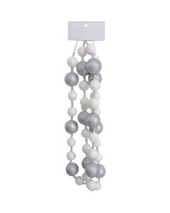 Youngcraft 6 Ft. White & Silver Glitter Ball Garland