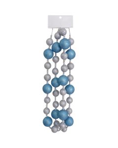 Youngcraft 6 Ft. Silver & Ice Blue Glitter Ball Garland