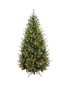 Madison 7.5 Ft. Pine 550-Bulb Clear Incandescent Hinged Prelit Artificial Christmas Tree