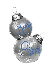 Alpine 48 In. Silver Merry Christmas Stacked Ornaments With LED Lights