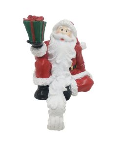 1-Stocking Resin Mantle Santa with Present Stocking Holder