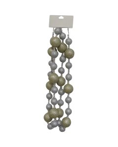 Youngcraft 6 Ft. Silver & Champagne Glitter Ball Garland