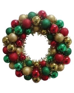 Youngcraft 16 In. Red, Green, & Gold Shatterproof Ornament Wreath