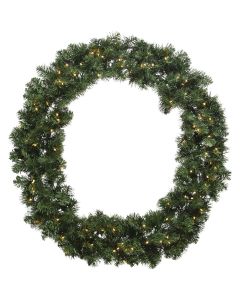 Everlands Imperial 19 In. 40-Bulb Warm White LED Soft Needle Pine Prelit Wreath