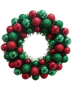 Youngcraft 16 In. Red & Green Shatterproof Ornament Wreath