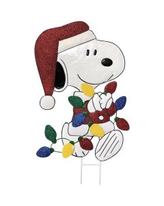 Peanuts 18 In. Metal Santa Snoopy