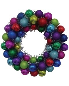 Youngcraft 16 In. Traditional Multi Bright Shatterproof Ornament Wreath