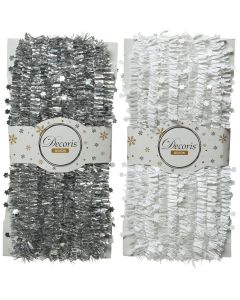 Decoris 10 Ft. Gray & White Tinsel Garland