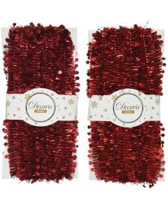 Decoris 11 Ft. Red & Oxblood Tinsel Garland