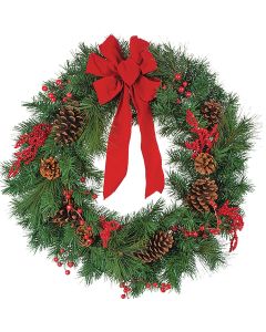 Gerson 30 In. Pine Artificial Wreath with Bow