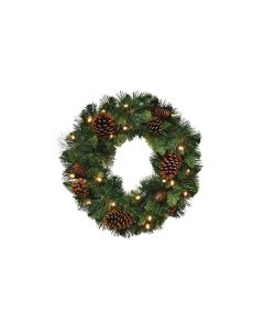 Clayton 18 In. 25-Bulb Warm White LED Prelit Wreath