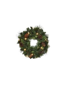 Clayton 14 In. 15-Bulb Warm White LED Prelit Wreath