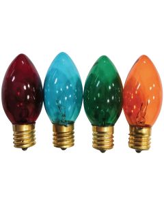 C9 Multi-Color Transparent 120V Replacement Light Bulb (4-Pack)