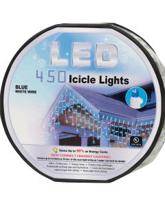 Blue 450-Bulb 5mm Concave LED Icicle Light Set