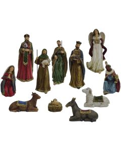 Alpine Polystone Nativity Scene Set (11-Piece)