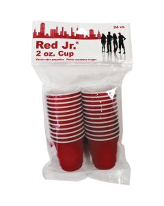 Red Jr. 2 Oz. Red Plastic Cups (24-Pack)