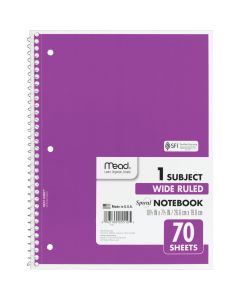 Mead 8 In. W. x 10-1/2 In. H. 70-Sheet Side-Spiral Notebook