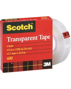 3M Scotch 1/2 In. x 36 Yd. Transparent Tape Refill