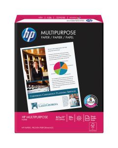 HP 8-1/2 In. x 11 In. 20 Lb. White Multipurpose Copier Paper, 500 Sheets