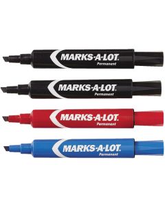 Marks-A-Lot Assorted Color Regular Chisel Tip Permanent Marker (4-Pack)