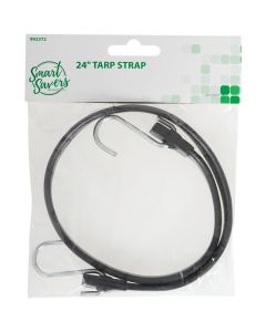 Smart Savers 5/8 In. x 24 In. Hook-to-Hook Rubber Tarp Strap, Black