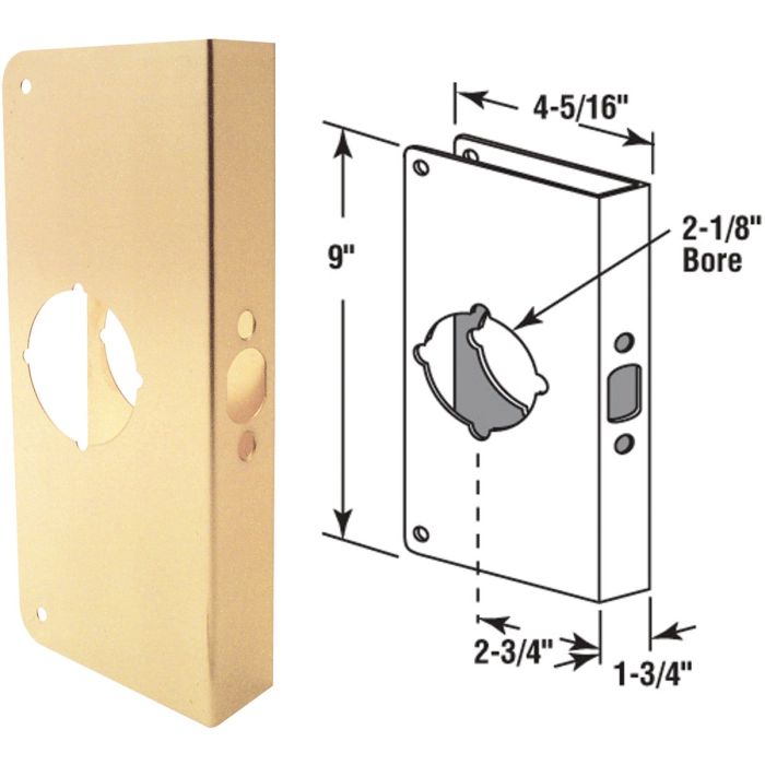 Defender Security 1-3/4 In. x 2-3/4 In. Brass Door Reinforcer