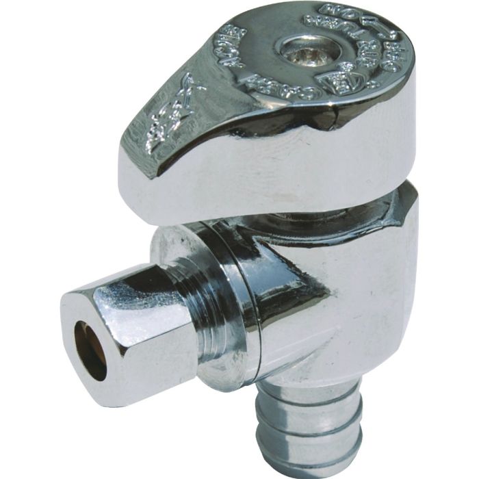 SharkBite 1/2 In. CF X 1/4 In. OD Chrome Ice Maker Valve