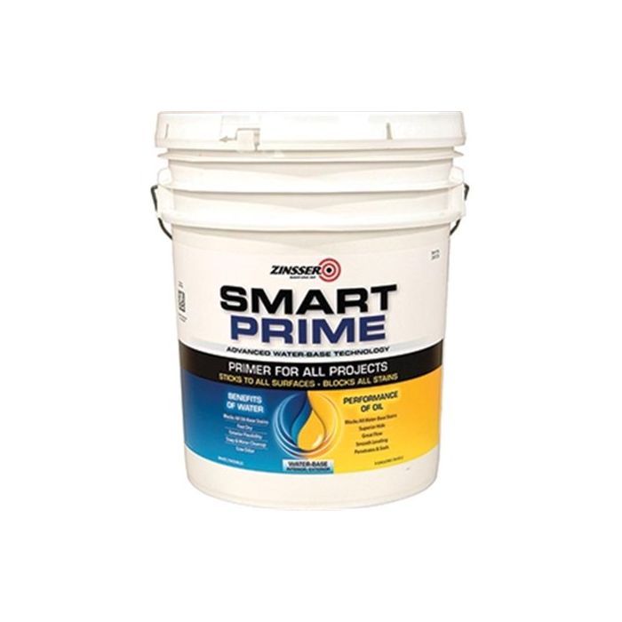 5 Gal Zinsser 249728 White Smart Prime Water-Based Interior/Exterior Primer/Sealer