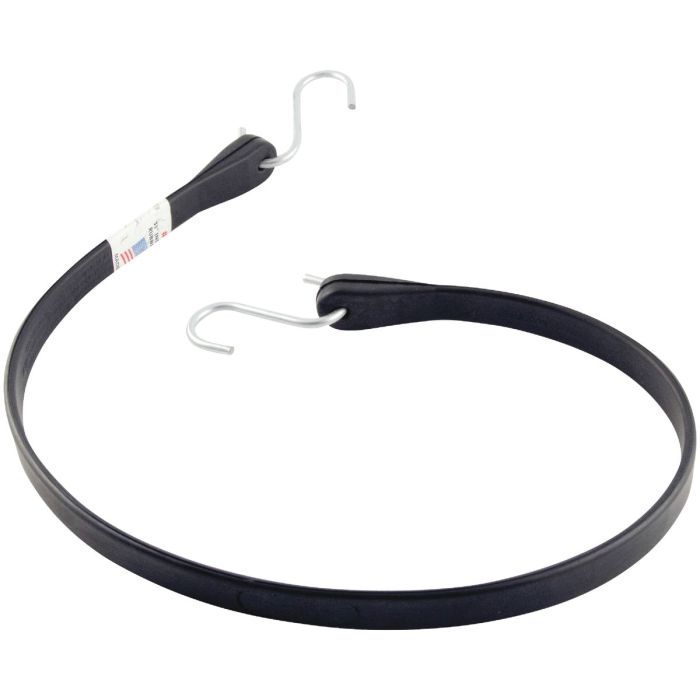 Erickson 5/8 In. x 34 In. Hook-to-Hook Rubber Industrial EDPM Tarp Strap, Black