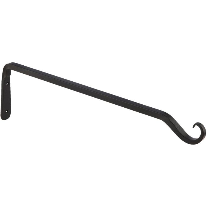 Panacea 15 In. Black Powder-Coated Straight Wrought Iron Hanging Plant Bracket