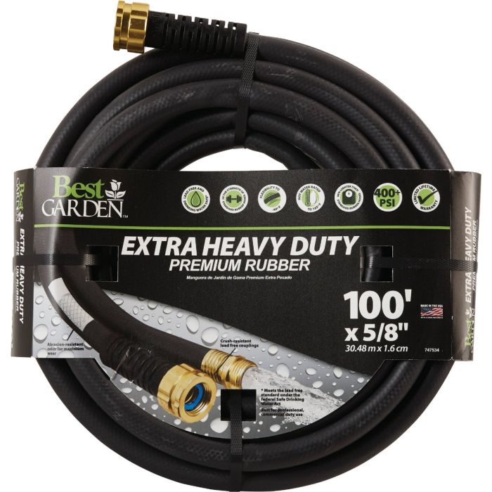 Best Garden 5/8 In. Dia. x 100 Ft. L. Drinking Water Safe Hot Water Rubber Garden Hose