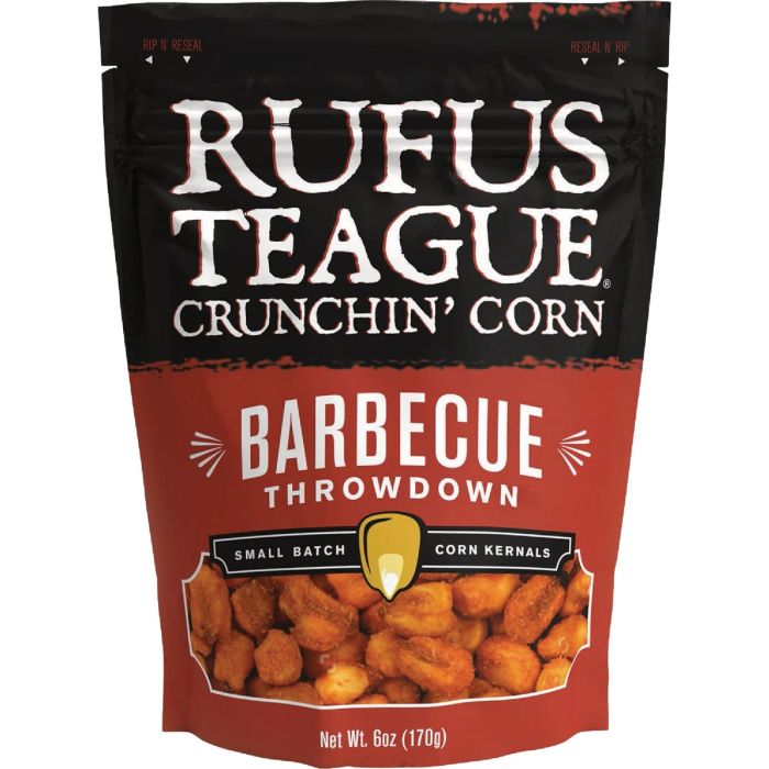 Rufus Teague Crunchin' Corn 6 Oz. BBQ Throwdown Corn Kernels