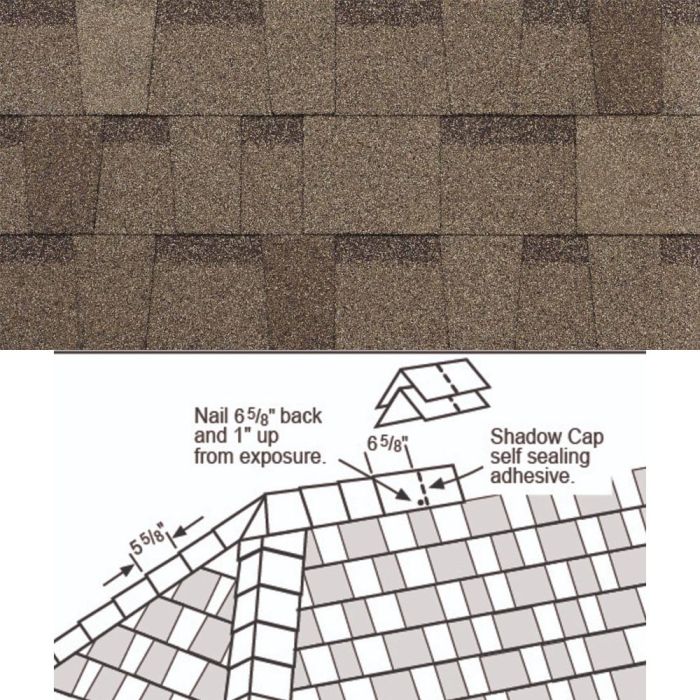 Image for PABCO PREMIER 30 10" SHADOW CAP LAMINATED FIBERGLASS SHINGLE - BUCKSKIN TAN