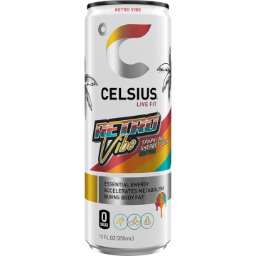 CELSIUS Sparkling Retro Vibe Sherbet Slush Functional Energy Drink - 12oz 