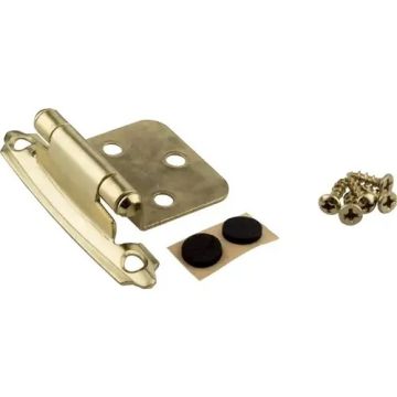 KasaWare Polished Brass Self-Closing Overlay Hinge 2-Pack